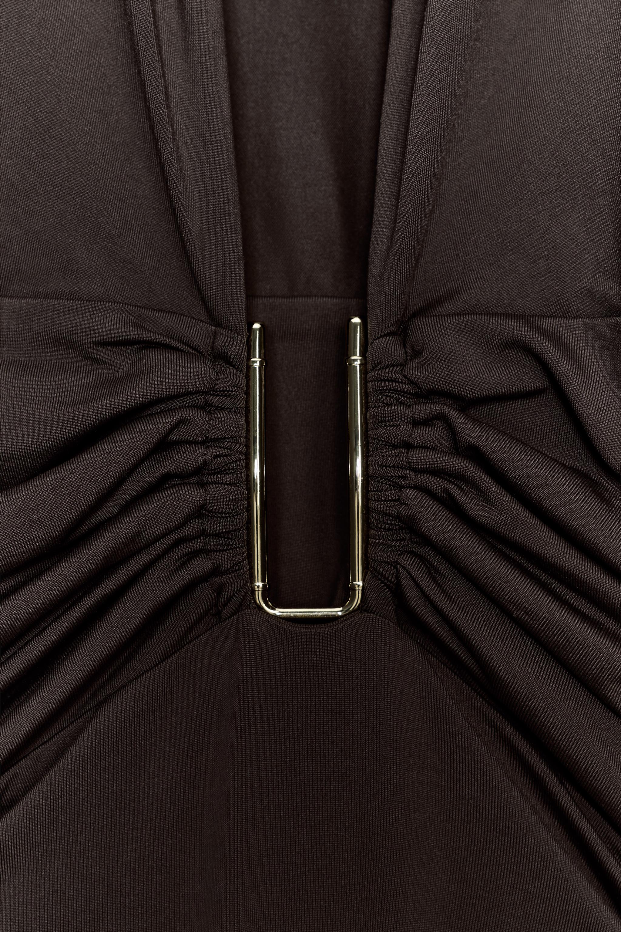 DRAPED POLYAMIDE BODYSUIT